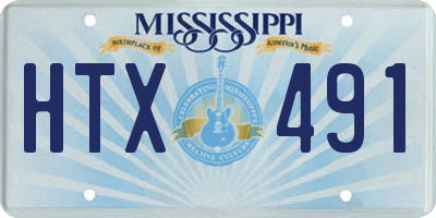 MS license plate HTX491