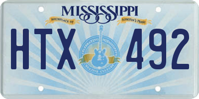 MS license plate HTX492