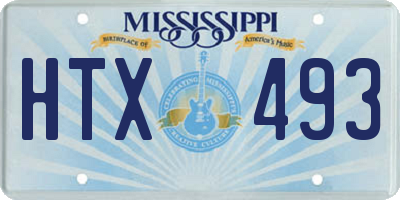 MS license plate HTX493