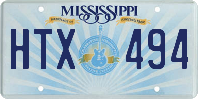 MS license plate HTX494