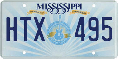 MS license plate HTX495