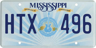 MS license plate HTX496