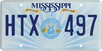 MS license plate HTX497