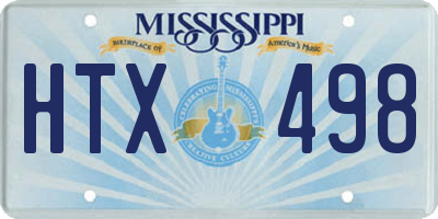 MS license plate HTX498