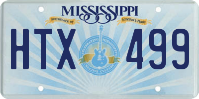 MS license plate HTX499