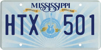 MS license plate HTX501