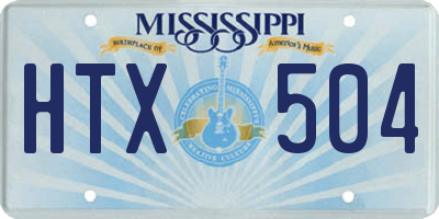 MS license plate HTX504