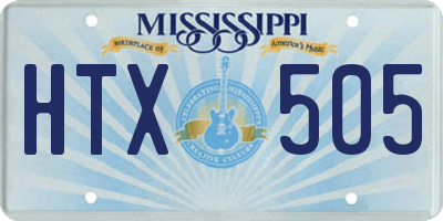 MS license plate HTX505