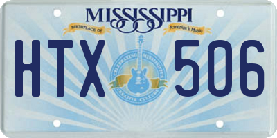 MS license plate HTX506