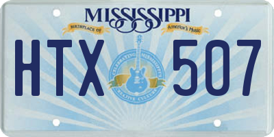 MS license plate HTX507
