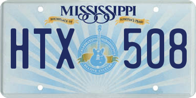 MS license plate HTX508
