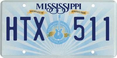 MS license plate HTX511