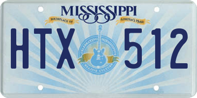 MS license plate HTX512