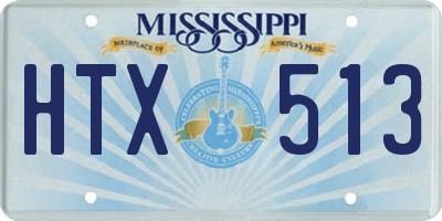 MS license plate HTX513
