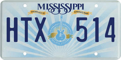MS license plate HTX514