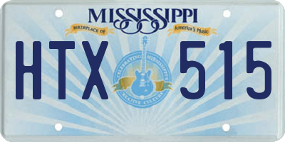MS license plate HTX515