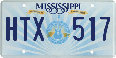 MS license plate HTX517