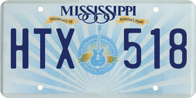 MS license plate HTX518