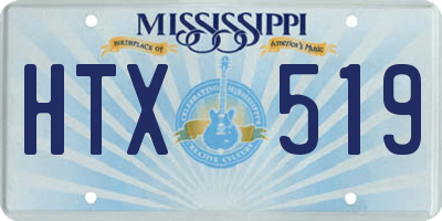 MS license plate HTX519