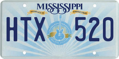 MS license plate HTX520