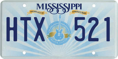 MS license plate HTX521