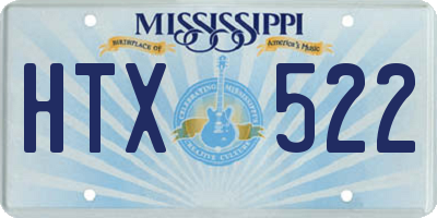 MS license plate HTX522