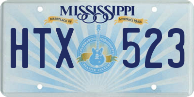 MS license plate HTX523