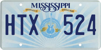 MS license plate HTX524