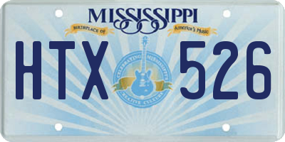 MS license plate HTX526