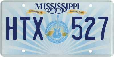 MS license plate HTX527