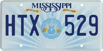 MS license plate HTX529