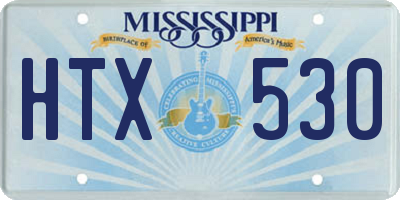 MS license plate HTX530