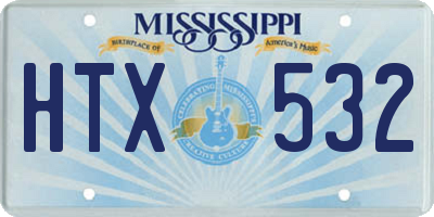 MS license plate HTX532