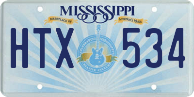 MS license plate HTX534