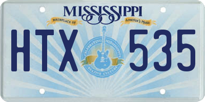 MS license plate HTX535