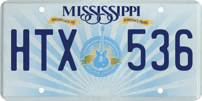 MS license plate HTX536