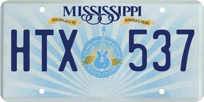 MS license plate HTX537
