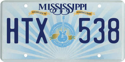 MS license plate HTX538