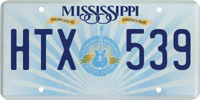 MS license plate HTX539