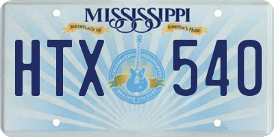 MS license plate HTX540