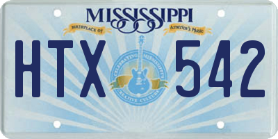 MS license plate HTX542