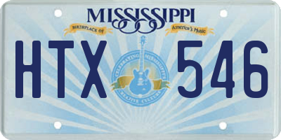 MS license plate HTX546