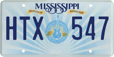 MS license plate HTX547