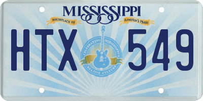 MS license plate HTX549