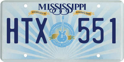 MS license plate HTX551