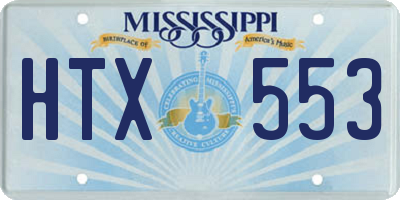 MS license plate HTX553