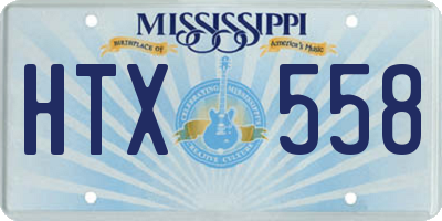 MS license plate HTX558