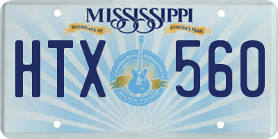 MS license plate HTX560
