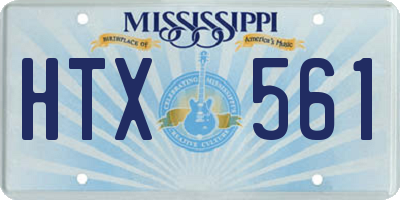 MS license plate HTX561