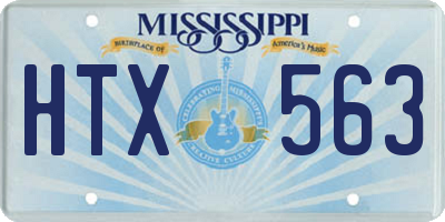 MS license plate HTX563